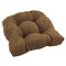 19-inch U-Shaped Micro Suede Tufted Dining Chair Cushion - Saddle Brown